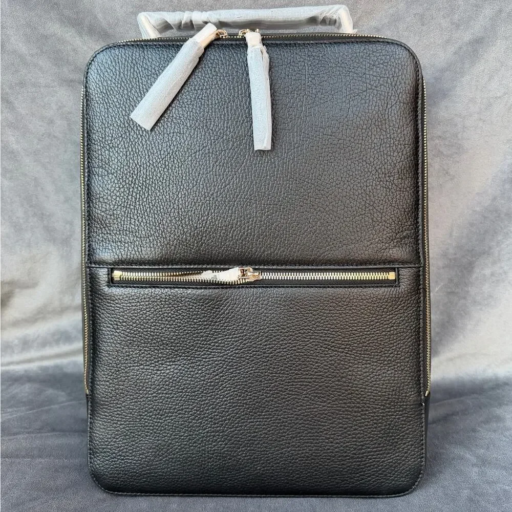 Quince Marlow Italian Leather Laptop Backpack Black NWT